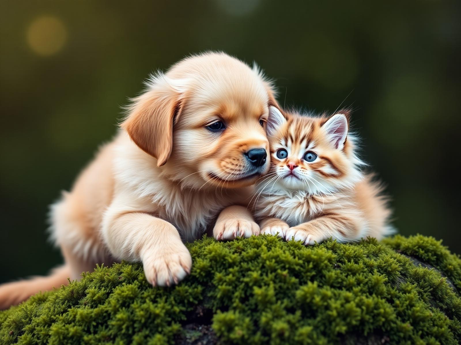 Cachorro y gatito juntos